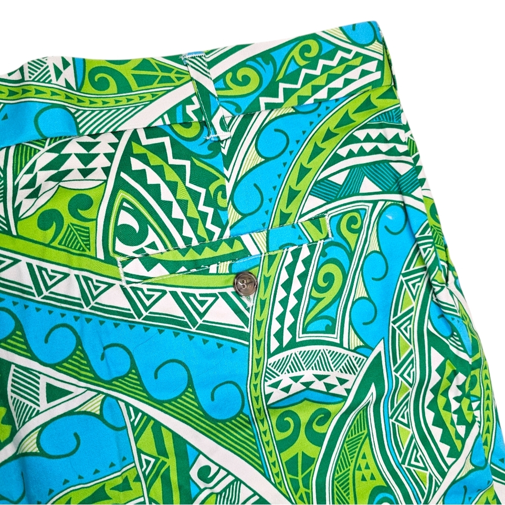 Loudmouth Men's Golf Shorts Blue & Green Print Size 38 - Picture 5 of 7